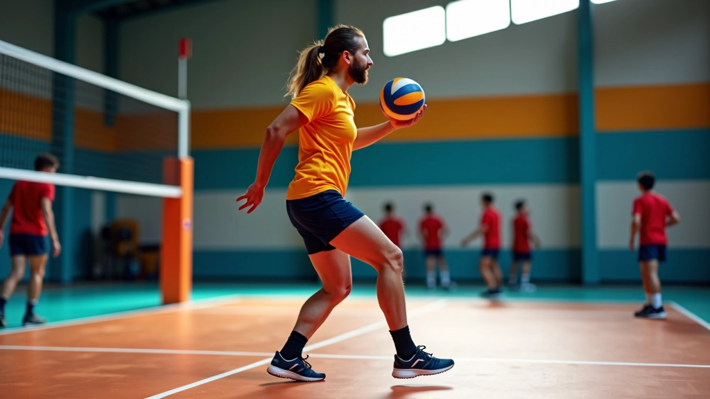 توالي خطوات اللاعب أثناء التحضير للتمرير العلوي